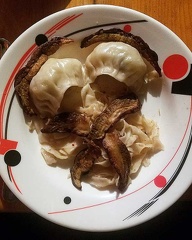 Wangmos tasty Momos and home made noodles with fried Boletus reticuloceps Noodles Ms