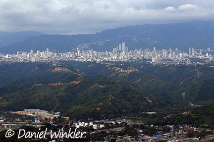 Bucaramanga's skyline. We prefered enjoying the charm of the coffee over visiting Colombia's 4th biggest town.